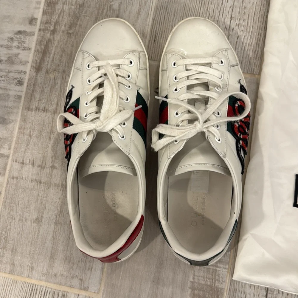 Gucci Men’s Ace Snake Sneakers - Picture 2 of 4